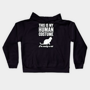 This is my human costume I'm really a cat Kids Hoodie